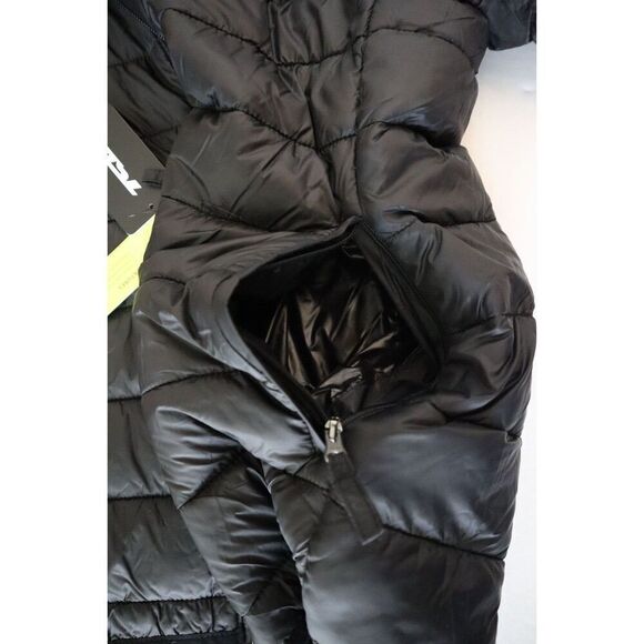 TSLA Men's Sz M Black Lightweight Packable Full Zip Accent Puffer Winter Jacket - Picture 9 of 16